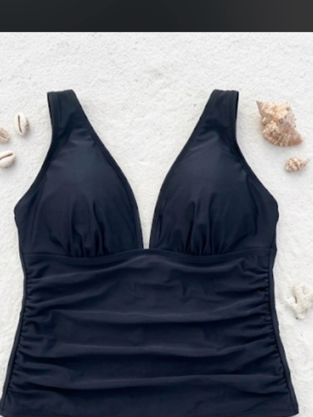 VENUS Plus Size 16 Black 1 PC Swimsuit w Tummy Control & Ruching Adj straps NEW - Picture 5 of 11